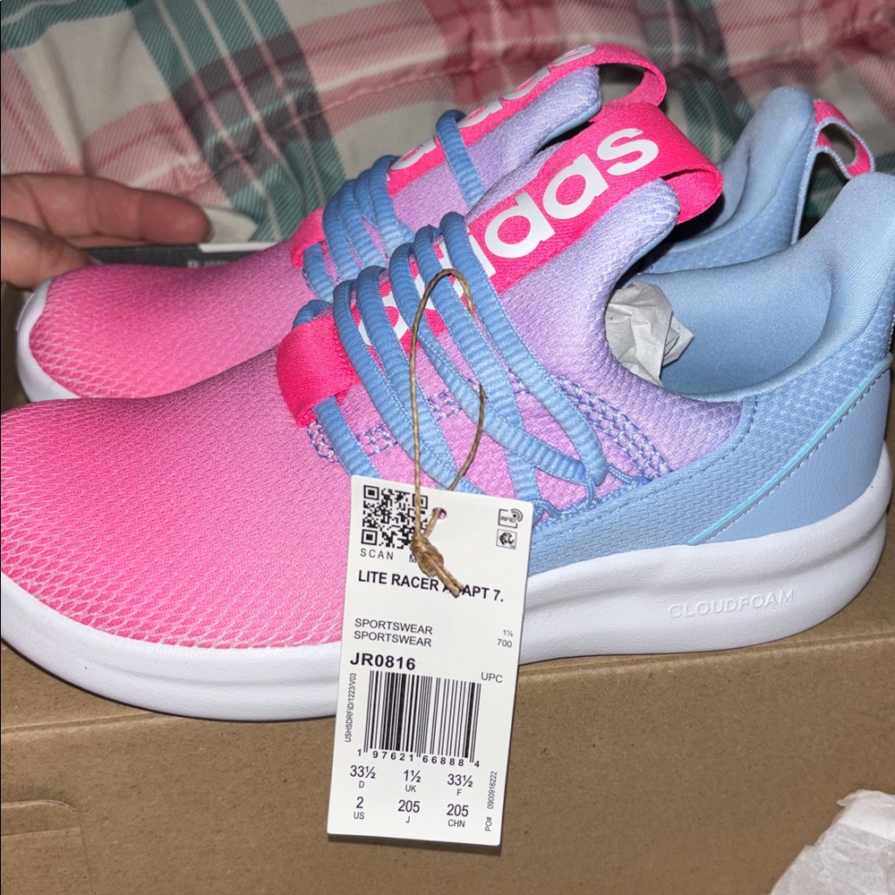 Adidas girls lite racer adapt 7.0k tie dye sneakers